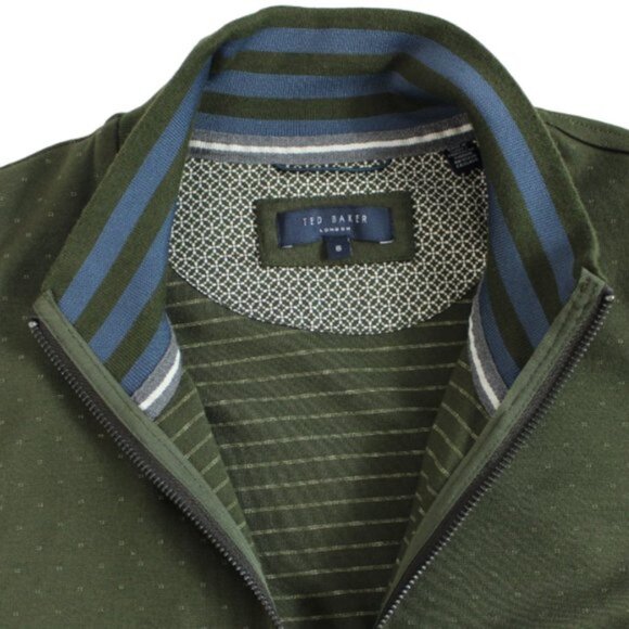 Ted Baker London Robine Olive Green Front Zip Jacket Size 6 (US XXL) - Picture 9 of 10